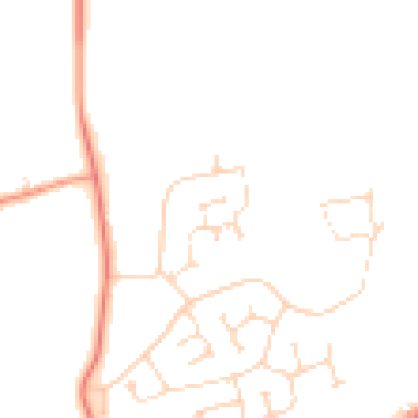 Daytime road noise heatmap for LN2 2FB