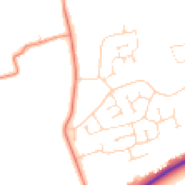 Daytime road noise heatmap for LN2 2YG