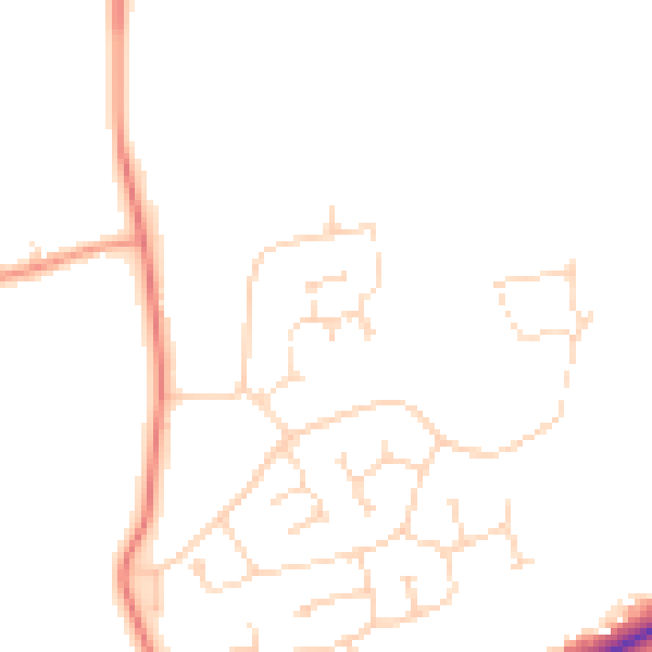 Daytime road noise heatmap for LN2 2YH
