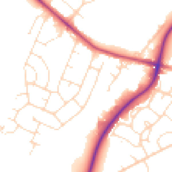Daytime road noise heatmap for LN6 0BD