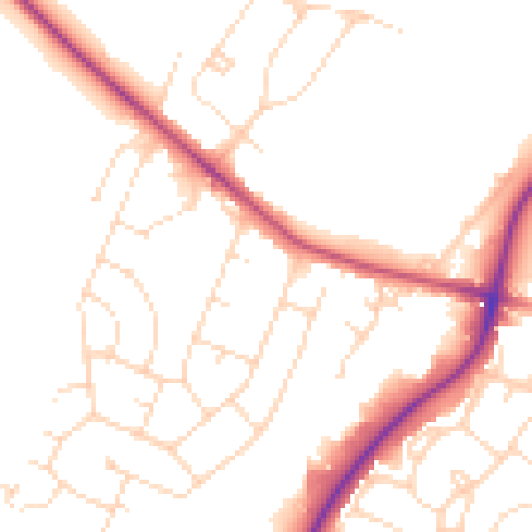 Daytime road noise heatmap for LN6 0BG