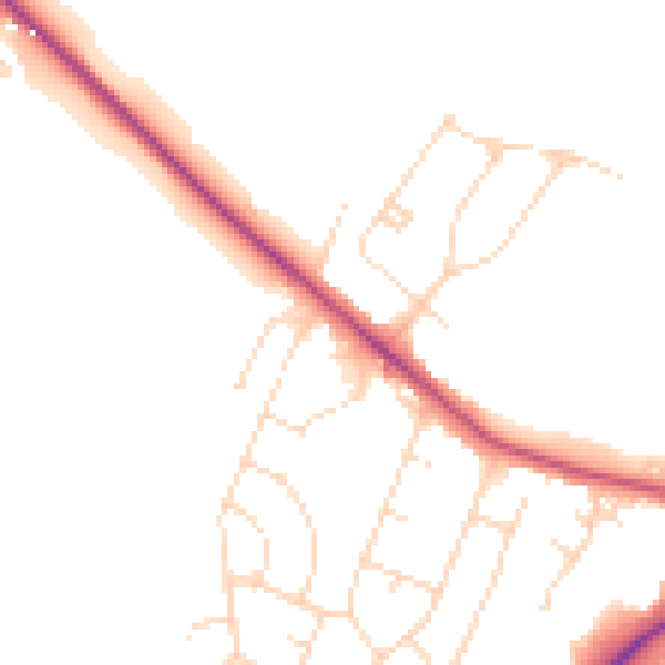 Daytime road noise heatmap for LN6 0BX