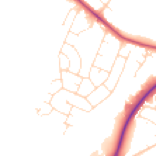 Daytime road noise heatmap for LN6 0DL