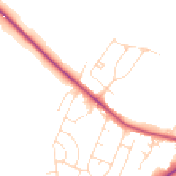 Daytime road noise heatmap for LN6 0EX