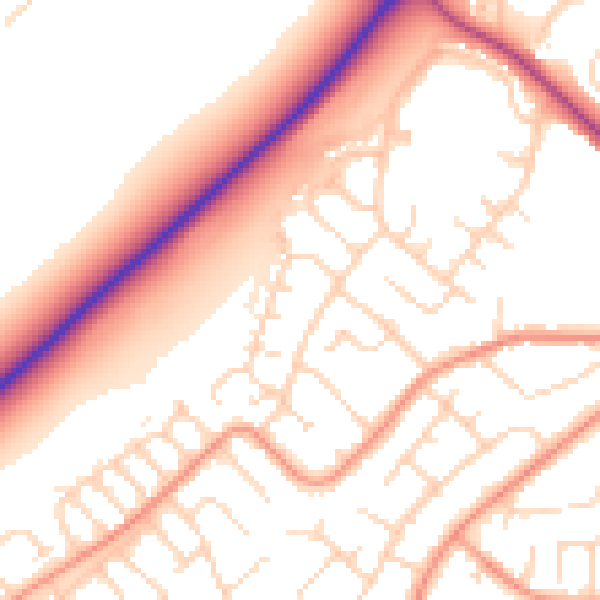 Daytime road noise heatmap for LN6 0PJ
