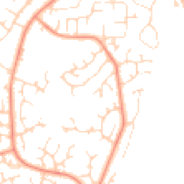 Daytime road noise heatmap for LN6 0RE