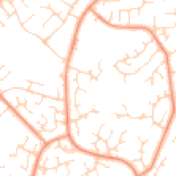Daytime road noise heatmap for LN6 3QE