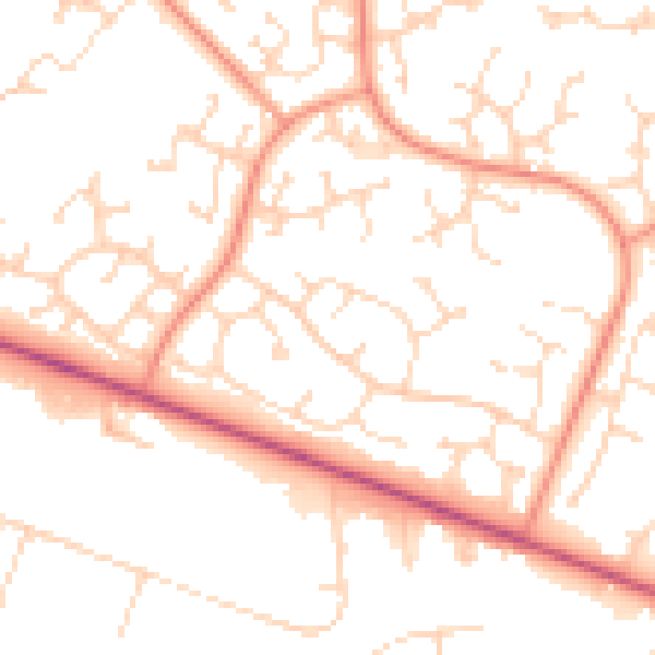 Daytime road noise heatmap for LN6 3RE