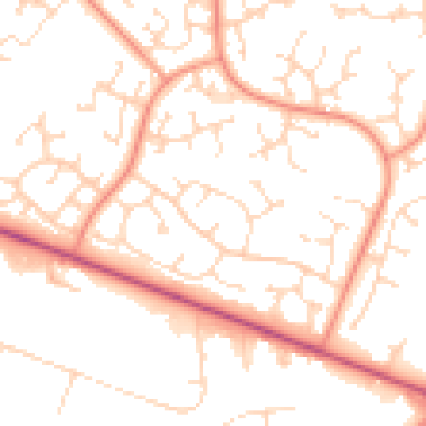 Daytime road noise heatmap for LN6 3UH
