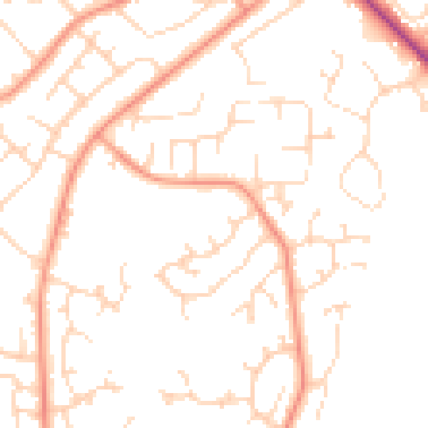 Daytime road noise heatmap for LN6 3YY