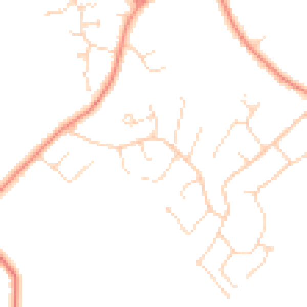 Daytime road noise heatmap for LN6 5SE