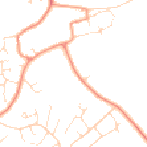 Daytime road noise heatmap for LN6 5UT