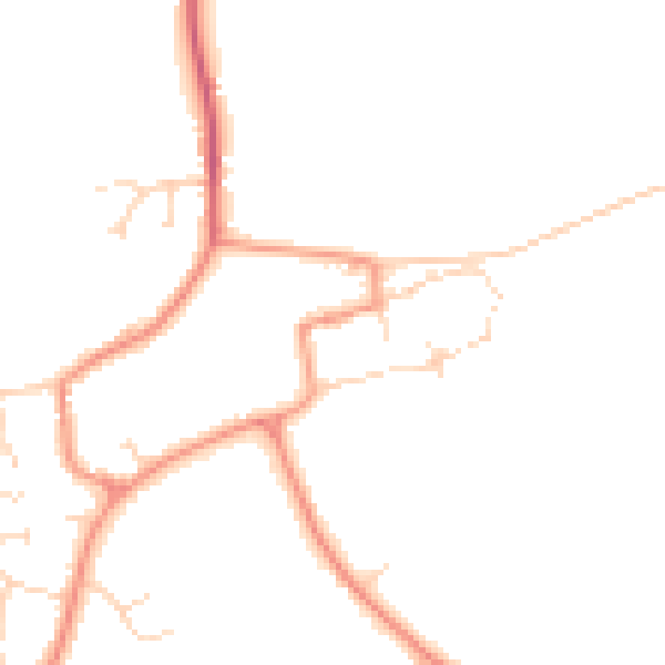 Daytime road noise heatmap for LN6 5UZ