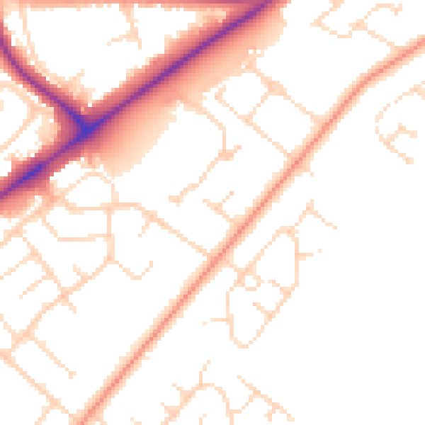 Daytime road noise heatmap for LN6 8BL
