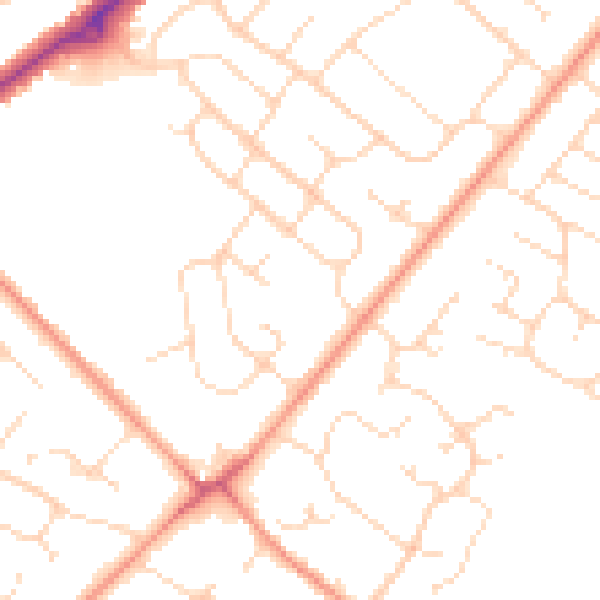 Daytime road noise heatmap for LN6 8PA