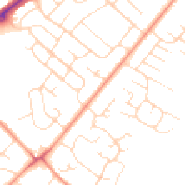 Daytime road noise heatmap for LN6 8PB
