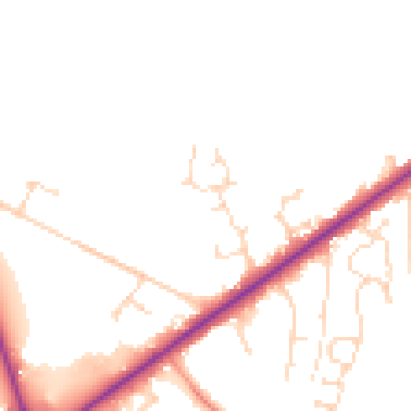Daytime road noise heatmap for LN6 9FE