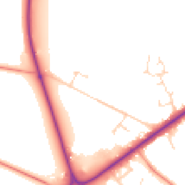 Daytime road noise heatmap for LN6 9NW