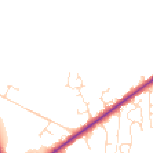 Daytime road noise heatmap for LN6 9WQ
