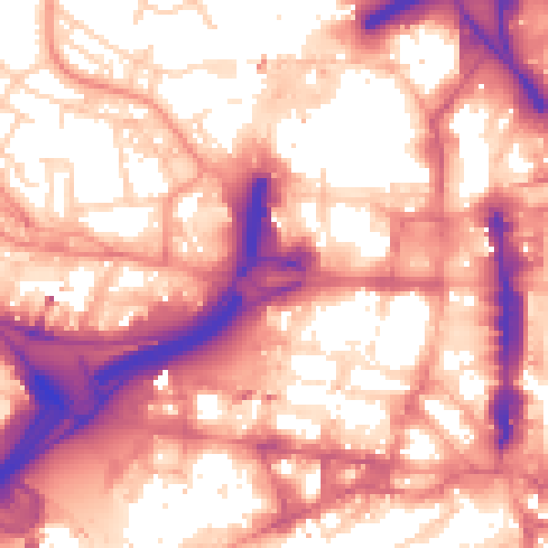 Daytime road noise heatmap for LS1 2FP