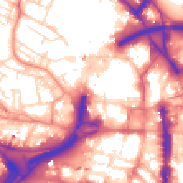 Daytime road noise heatmap for LS1 3DL