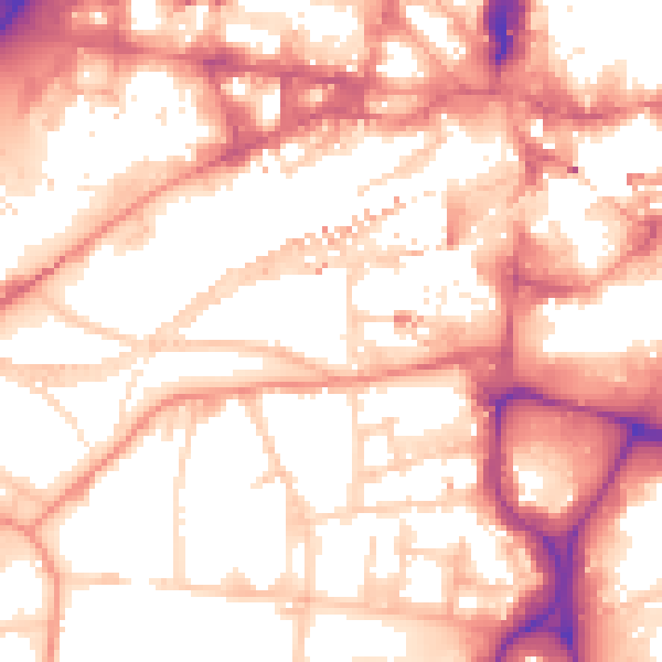Daytime road noise heatmap for LS1 4EZ