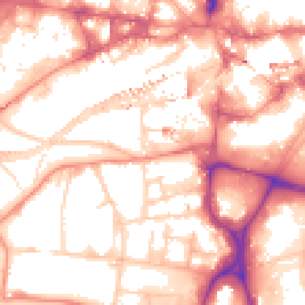 Daytime road noise heatmap for LS1 4FB