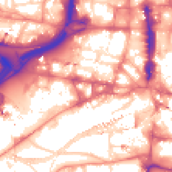Daytime road noise heatmap for LS1 4JJ