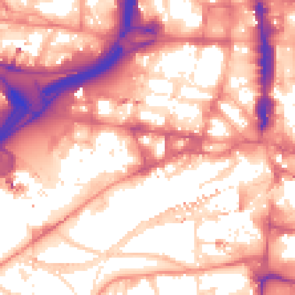 Daytime road noise heatmap for LS1 4JN