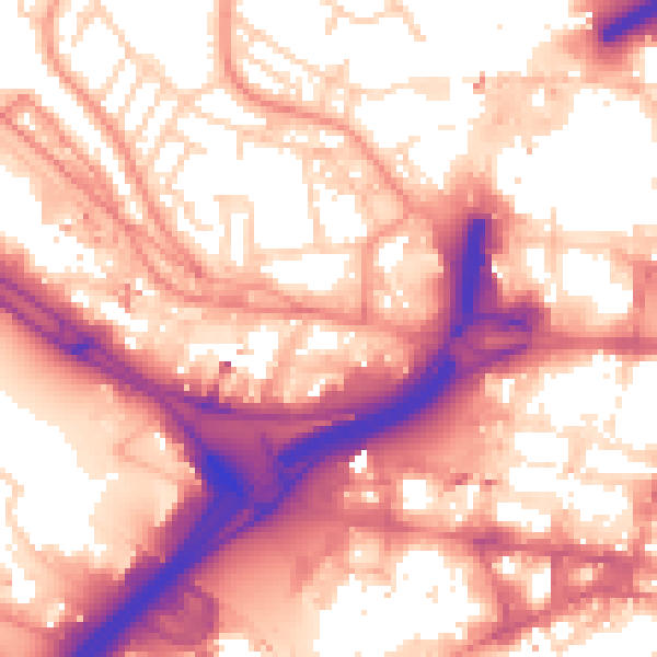 Daytime road noise heatmap for LS1 4PF