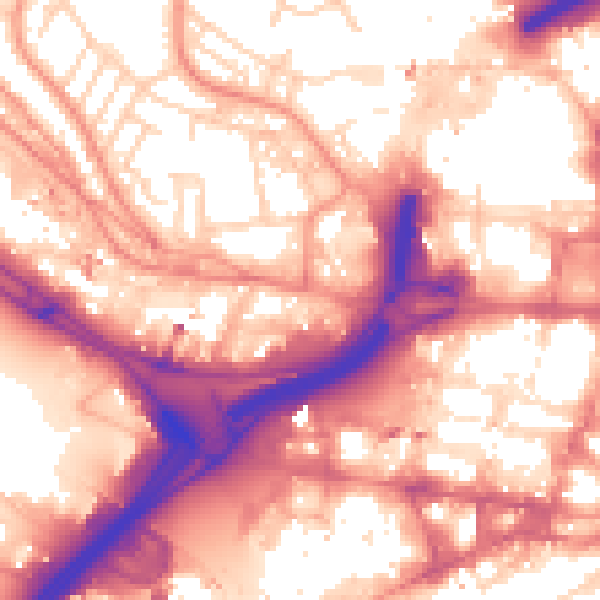 Daytime road noise heatmap for LS1 4PG