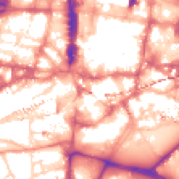 Daytime road noise heatmap for LS1 5BA