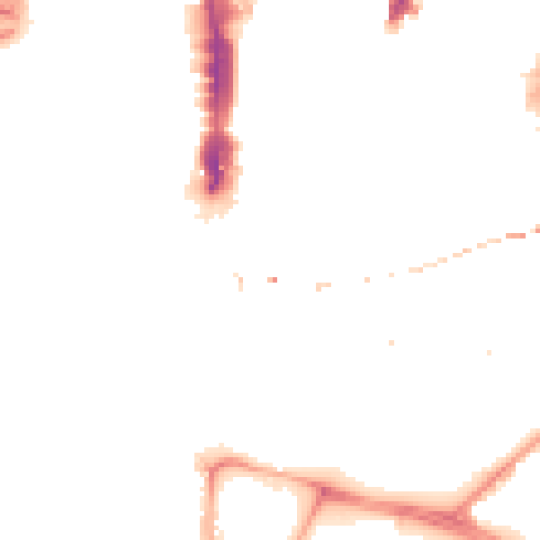Night-time road noise heatmap for LS1 5BA