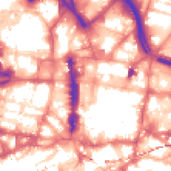 Daytime road noise heatmap for LS1 5BF