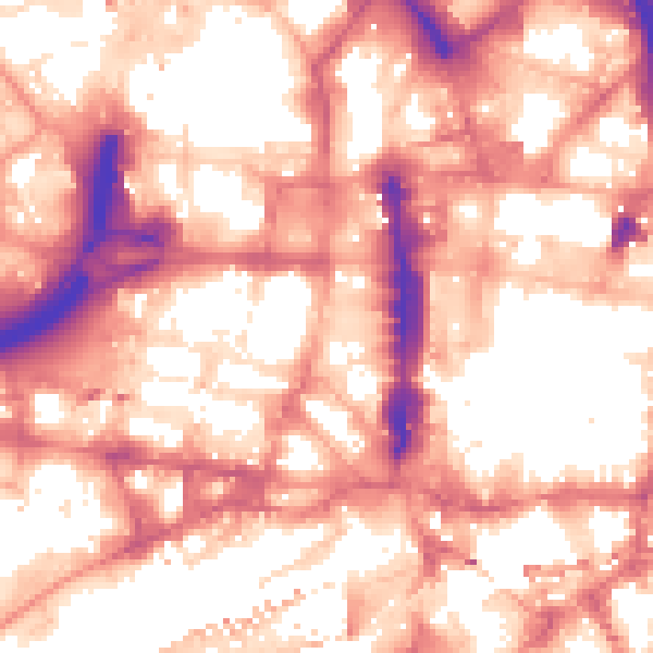 Daytime road noise heatmap for LS1 5BW