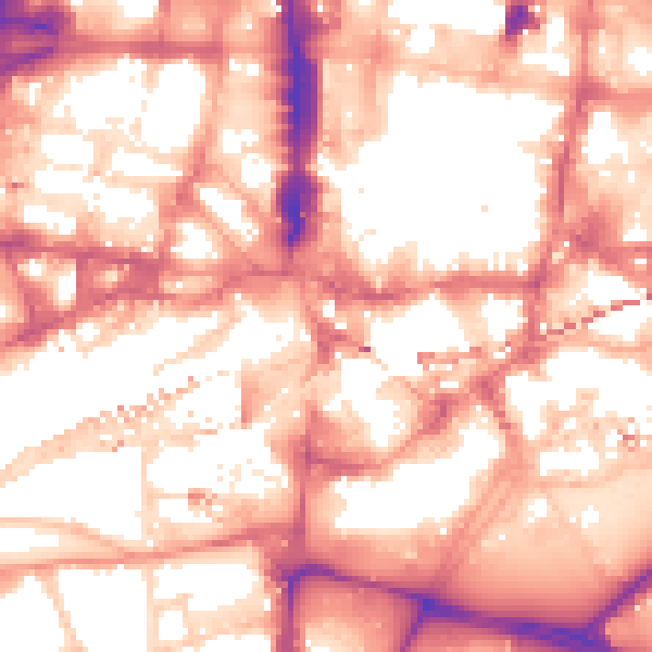 Daytime road noise heatmap for LS1 5DY