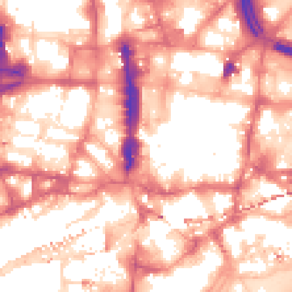 Daytime road noise heatmap for LS1 5EY