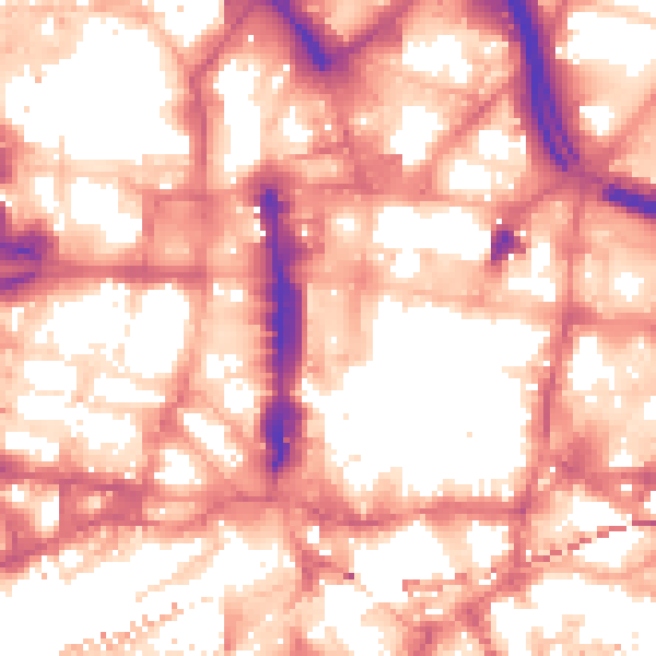 Daytime road noise heatmap for LS1 5JS