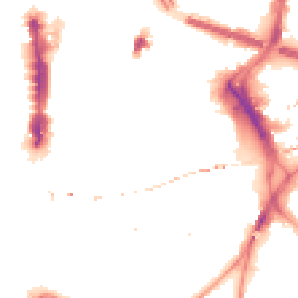 Night-time road noise heatmap for LS1 6DG