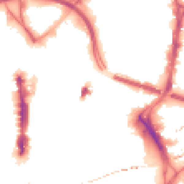Night-time road noise heatmap for LS1 6NU
