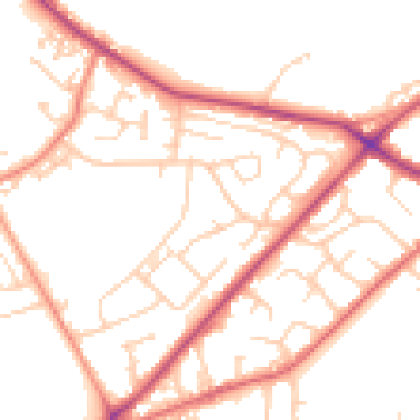 Daytime road noise heatmap for LS13 1AT