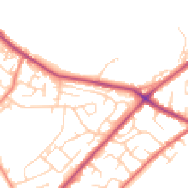 Daytime road noise heatmap for LS13 1AU