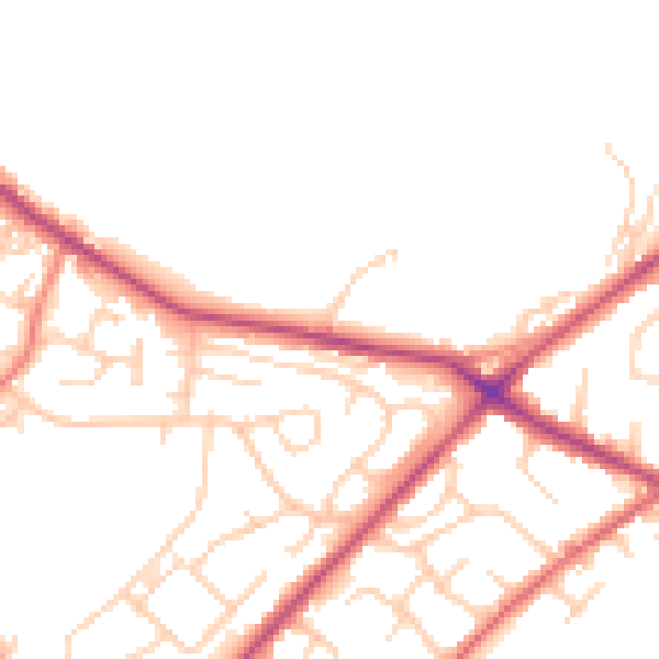 Daytime road noise heatmap for LS13 1BG