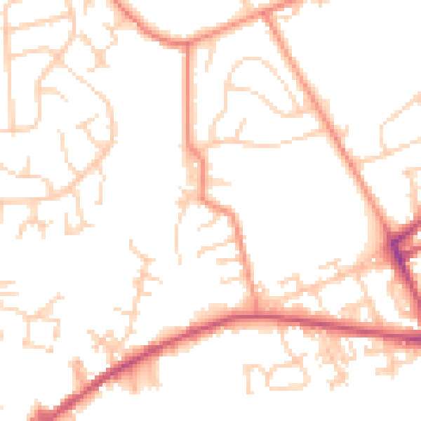 Daytime road noise heatmap for LS13 1BH