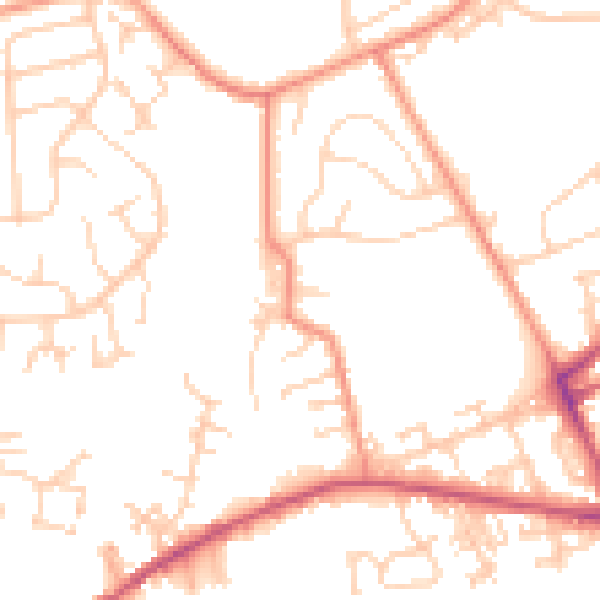 Daytime road noise heatmap for LS13 1BJ