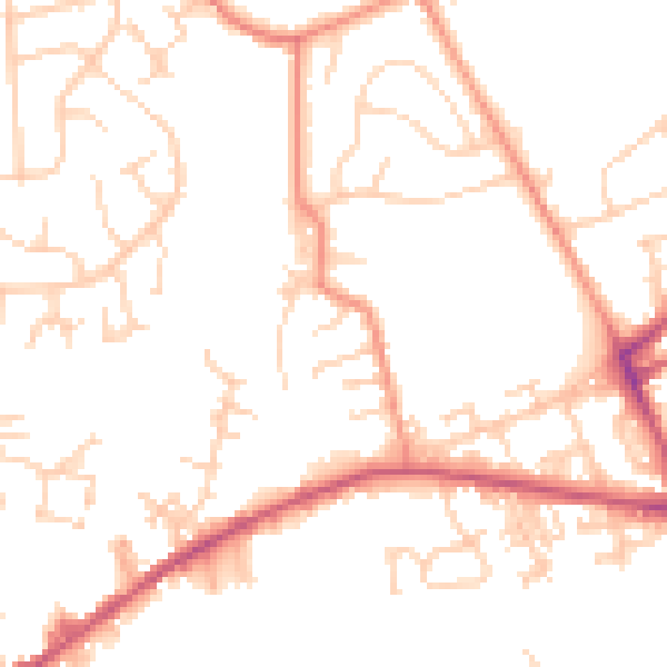 Daytime road noise heatmap for LS13 1BL