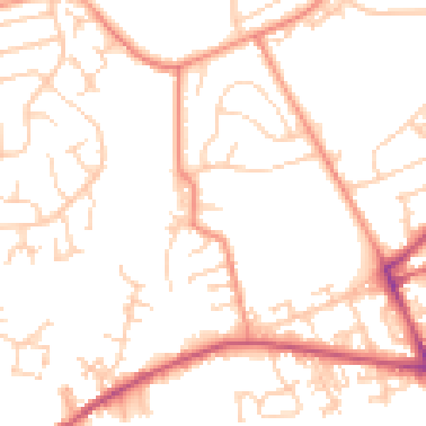 Daytime road noise heatmap for LS13 1BP