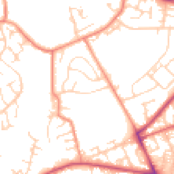 Daytime road noise heatmap for LS13 1BS