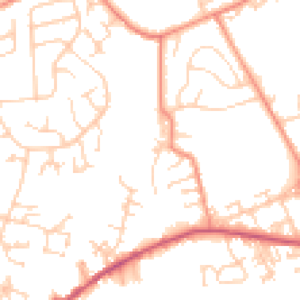 Daytime road noise heatmap for LS13 1BW