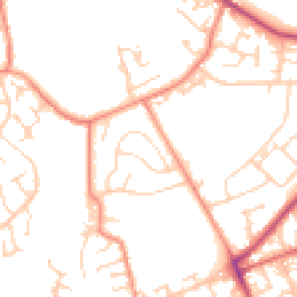 Daytime road noise heatmap for LS13 1BY